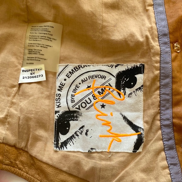 Leather camel motto jacket - Picture 8 of 10